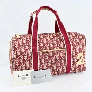 Authentic Christian Dior Mini Boston No2 Trotter Canvas Handbag bsj746-110725